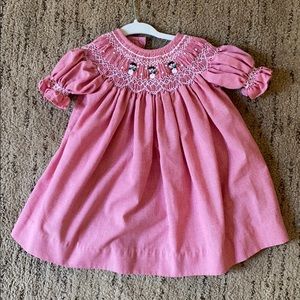 Smocked snowman Christmas dress